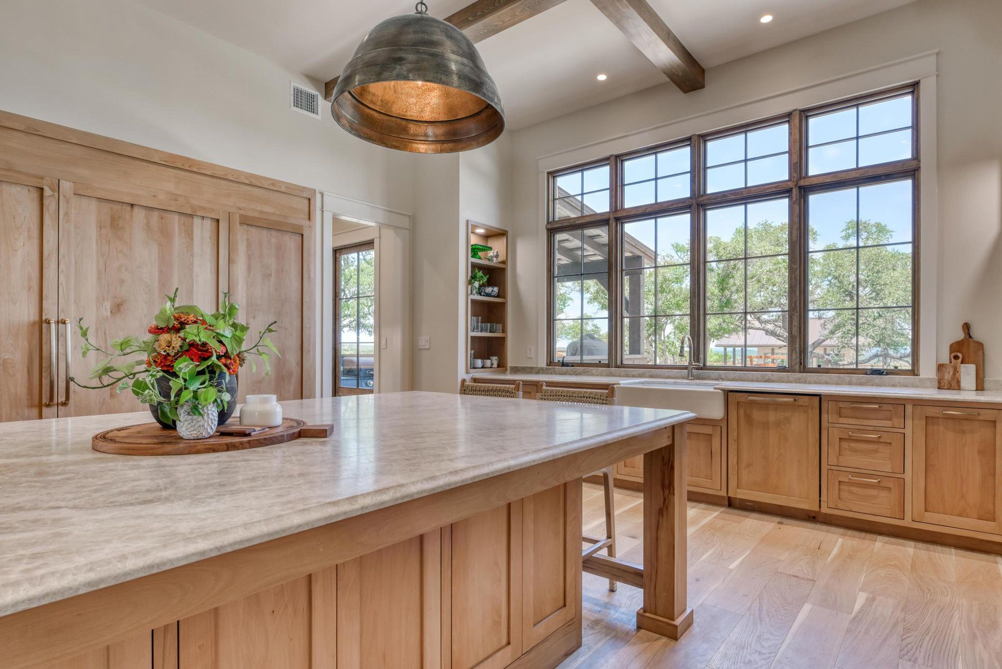 This gorgeous home has 7 bedrooms, 7 ensuite bathrooms, 2- ½ baths and a 4-car garage, Waring, Welfare, Texas