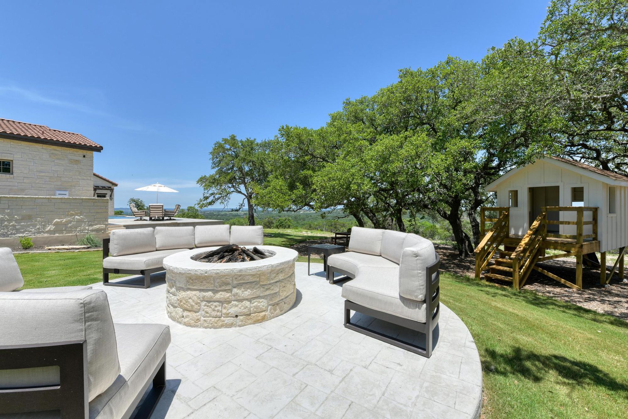 This gorgeous home has 7 bedrooms, 7 ensuite bathrooms, 2- ½ baths and a 4-car garage, Waring, Welfare, Texas